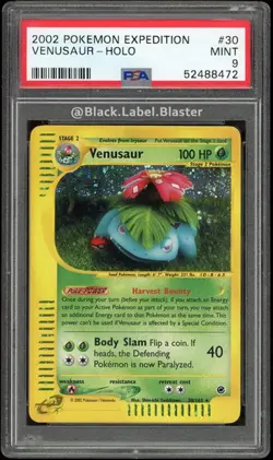 2002 Pokemon Expedition Venusaur Holo Card #30 - PSA 9 - (5 CERT) - Image 1