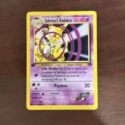 1st Edition Sabrina's Kadabra 58/132 Gym Challenge Pokemon Card Rare LP - Image 1