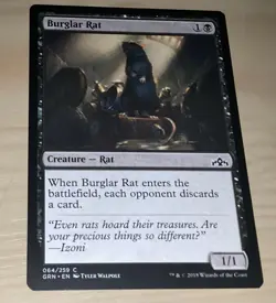 MTG Burglar Rat NM Guilds of Ravnica GRN Magic the Gathering card - Image 1