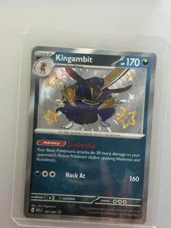 Pokemon Card Kingambit 187/091 Paldean Fates Shiny Rare Near Mint - Image 1