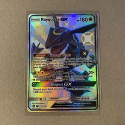 Shiny Rayquaza GX 177a/168 Hidden Fates Full Art Promo Pokemon Card NM - Image 1