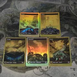 MTG Aetherdrift• First Place Full Art Foil Lands Set Lot ▪ 5 - Image 1