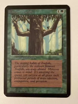 Magic the Gathering MTG Alpha Ironroot Treefolk NM- (Beta Bob) - Image 1