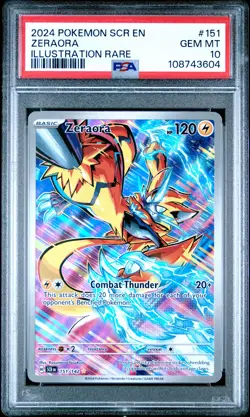2024 POKEMON SCR EN-STELLAR CROWN ILLUSTRATION RARE #151 ZERAORA PSA 10 - Image 1