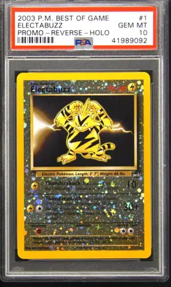 2003 POKEMON BEST OF GAME PROMO #1 ELECTABUZZ-REVERSE FOIL PSA 10 - Image 1
