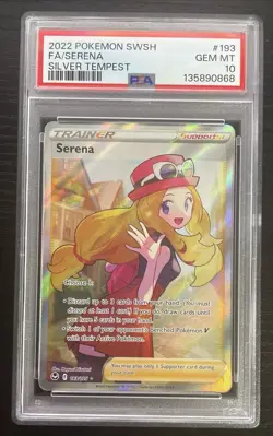 2022 POKEMON SWSH SERENA 193/195 SILVER TEMPEST FULL ART PSA 10 GEM MINT - Image 1