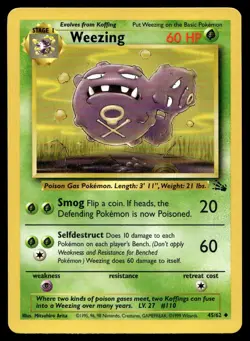 1999 Pokemon TCG Fossil #45/62 Weezing Near Mint - Image 1
