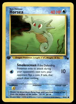 Pokemon TCG Fossil #49/62 Horsea 1st Edition LP+ - Image 1