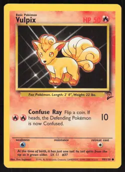 Pokemon TCG Base Set 2 #99/130 Vulpix NM - Image 1