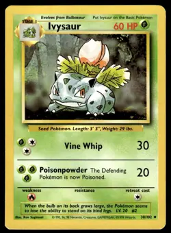 Pokemon TCG Base Set #30/102 Ivysaur LP - Image 1