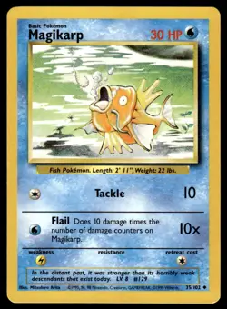 Pokemon TCG Base Set #35/102 Magikarp LP+ - Image 1