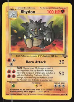 Pokemon TCG Jungle #45/64 Rhydon LP - Image 1