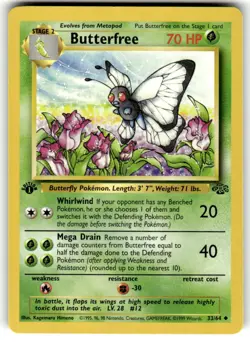 Pokemon TCG Jungle 1st Edition #33/64 Butterfree LP+ - Image 1