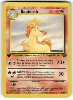 Pokemon TCG Jungle 1st Edition #44/64 Rapidash LP+ - Image 1