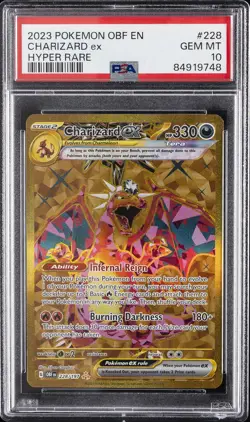 2023 POKEMON OBF EN-OBSIDIAN FLAMES HYPER RARE #228 CHARIZARD EX PSA 10 - Image 1