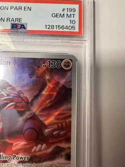 2023 POKEMON PAR EN-PARADOX RIFT ILLUSTRATION RARE #199 GROUDON PSA 10 - Image 4