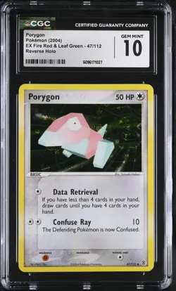 CGC 10 GEM MINT Porygon EX Fire Red & Leaf Green 47/112 Reverse Holo Pokemon - Image 1
