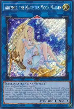 Artemis, the Magistus Moon Maiden RA01-EN049 1st Platinum Secret Rare Yu-Gi-Oh! - Image 1