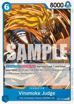 Light Play, English One Piece Vinsmoke Judge - OP11-044 - C One Piece Pre-Releas - Image 1
