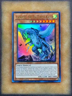 Yugioh Gameciel, the Sea Turtle Kaiju DUDE-EN037 Ultra Rare 1st Ed NM - Image 1