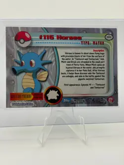 POKEMON 2000 TOPPS TV ANIMATION #116 HORSEA HOLO CARD BLUE LOGO LP - Image 2