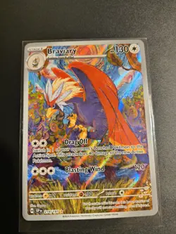 Pokemon TCG Braviary Illustration Rare Card 214/191 SV08 Surging Sparks NM - Image 1