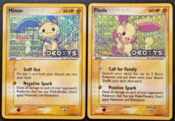 Minun 41/107 & Plusle 44/107 EX Deoxys Pokemon Card Set Reverse Holo Rare LP - Image 1
