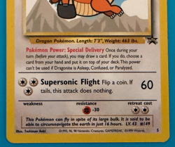 1999 Pokemon Black Star Movie Promos Dragonite Card #5 Wizards, Nintendo - Image 4