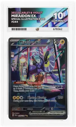ACE 10 Miraidon EX 244/198 S&V Base Set SIR Holo Pokemon Card - Gem Mint - Image 1