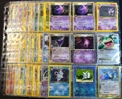 Lot of 90 ALL HOLO Vintage Pokemon Card Binder Collection - Image 1