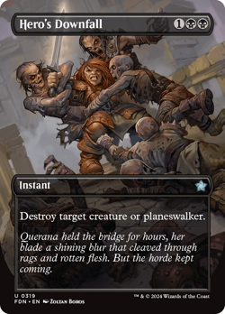 MTG - Hero's Downfall (Borderless) [Foundations] - Image 1