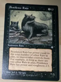 Pestilence Rats 1995 Common Vintage Ice Age Magic The Gathering NM - Image 1