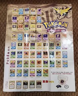 Vintage 1999 Pokemon Wizards Of The Coast Nintendo Poster Trading Card Game TCG - Image 1