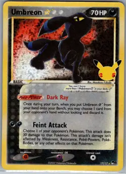 Umbreon Gold Star 17/17 Celebrations: Classic Collection - Pokemon Card - NM - Image 1