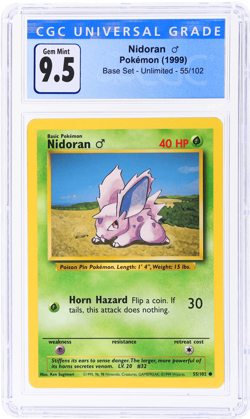 1999 Pokemon Base Set Nidoran #55 CGC 9.5 - Image 1