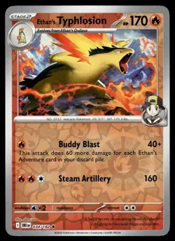 ETHAN'S TYPHLOSION - 034/182 Rare Destined Rivals Pokemon Reverse Holo NM - Image 1
