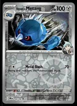 STEVEN'S METANG - 144/182 Uncommon Destined Rivals Pokemon Reverse Holo NM - Image 1