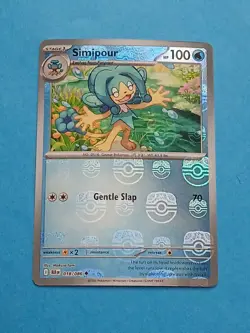 Pokemon Scarlet & Violet Black Bolt Simipour 018/086 Reverse Rare Masterball - Image 1