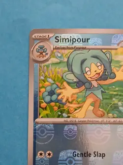 Pokemon Scarlet & Violet Black Bolt Simipour 018/086 Reverse Rare Masterball - Image 2