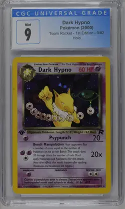 Dark Hypno Pokemon 2000 Team Rocket 1st Edition 9/82 Holo CGC 9 Mint - Image 1