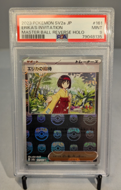 Pokemon Erika's Invitation Reverse Holo Masterball 161/165 Japanese SV2a PSA 9 - Image 1