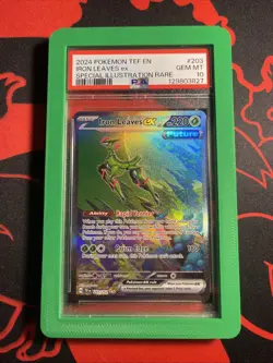 2024 POKEMON TEF EN #203 IRON LEAVES ex GEM MT SPECIAL ILLUSTRATION RARE PSA 10 - Image 1