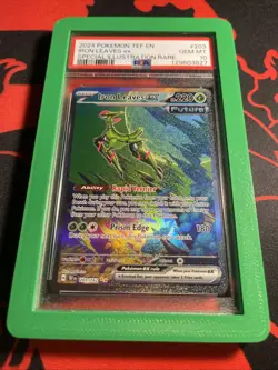 2024 POKEMON TEF EN #203 IRON LEAVES ex GEM MT SPECIAL ILLUSTRATION RARE PSA 10 - Image 2
