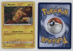 Pikachu (Snowflake Stamp) Pokemon Sword & Shield Black Star #SWSH153 - Image 3