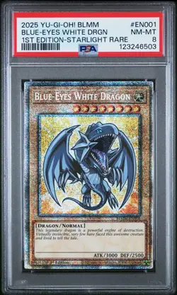 2025 1ST ED-STARLIGHT RARE #EN001 BLUE-EYES WHITE DRAGON PSA 8 - Image 1