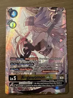 Digimon Card Angewomon ACE Alternative Art BT15-038 SR World Convergence BT21 - Image 1