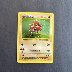 Pokemon Base Set (Shadowless) Holo Rare Hitmonchan Card 7/102 MP - Image 1