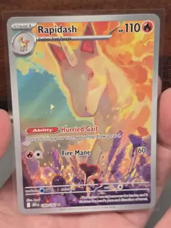 Pokemon TCG Destined Rivals Rapidash Illustration Rare Card #189/182 Near Mint - Image 1