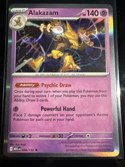 ALAKAZAM - 56/132 Mega Evolution Set NM - Holo Rare - Pokemon TCG Card - Image 1