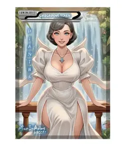 SunInAries - Custom Card - Goddess Waifu Universe Diantha Cascading Vixen ARC017 - Image 1